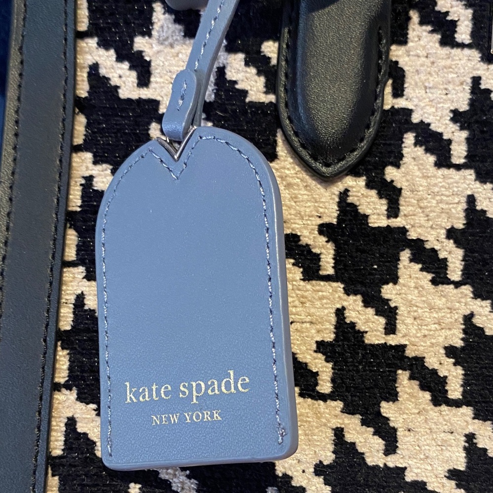 Kate Spade Black and Cream Houndstooth Tote - Picture 2 of 8
